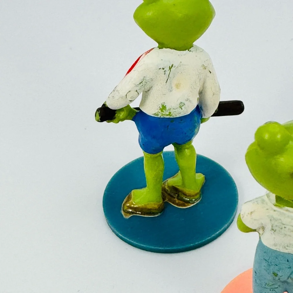Vintage Frogs Playing Sports Plastic Figures Cake Toppers Golf Baseball Tennis